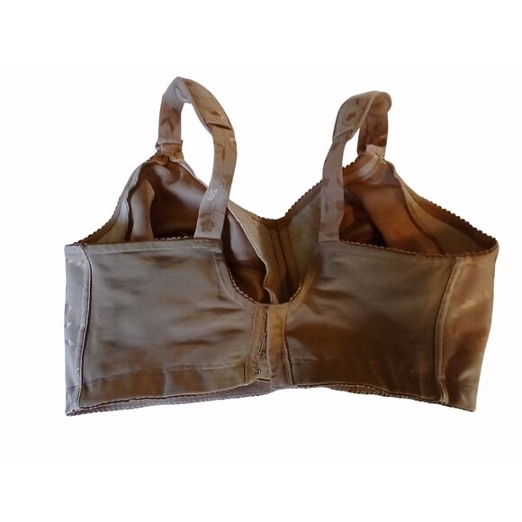 Elila Womens Bra Beige Jacquard Softcup 38H 38 H 1305 Full Coverage - Picture 8 of 13